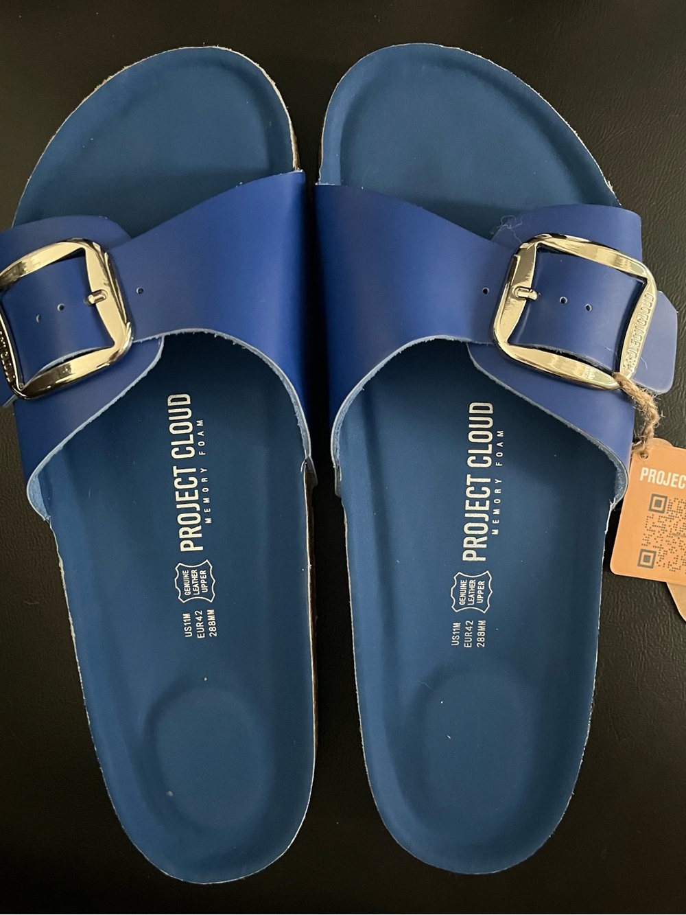 Project Cloud Women's Blue Adjustable Buckle Sandals